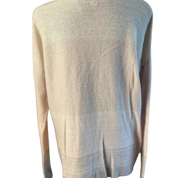 Vince 100% Cashmere Neutrals Colorblock Ombré Lightweight Sweater Blush Ivory S - Picture 3 of 11